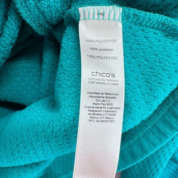 Weekends By Chicos Sweater Womens Medium 1/4 Zip Long Sleeve Blue Drawstring - Picture 5 of 9